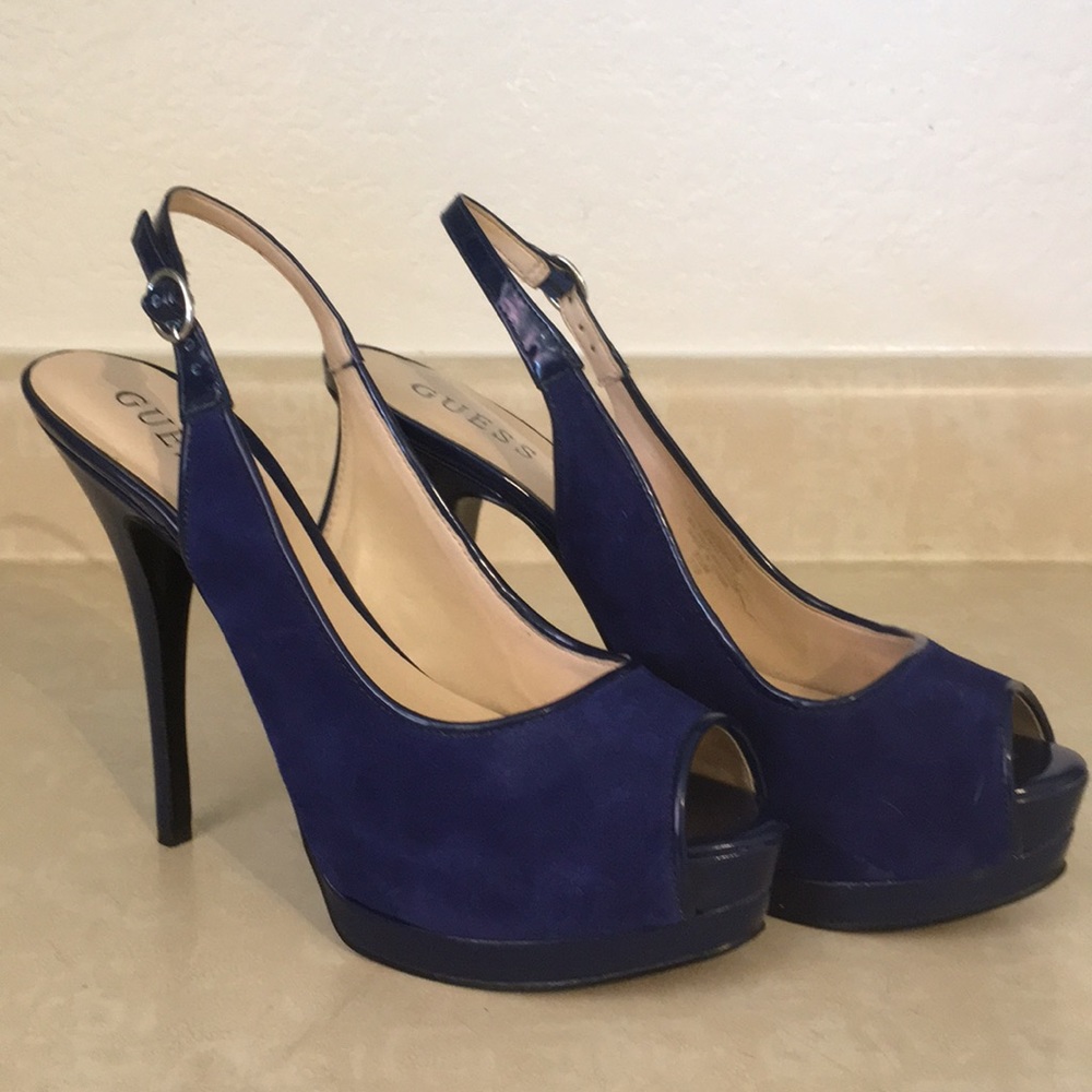 Guess Glenisa 8.5 platform dark blue suede